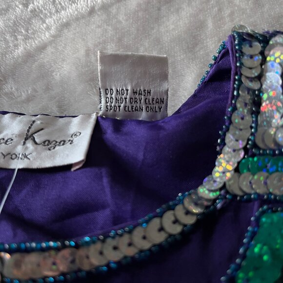 New Vtg Holiday Evening Cocktail Jacket M Retro Sequin Beaded - Picture 10 of 12